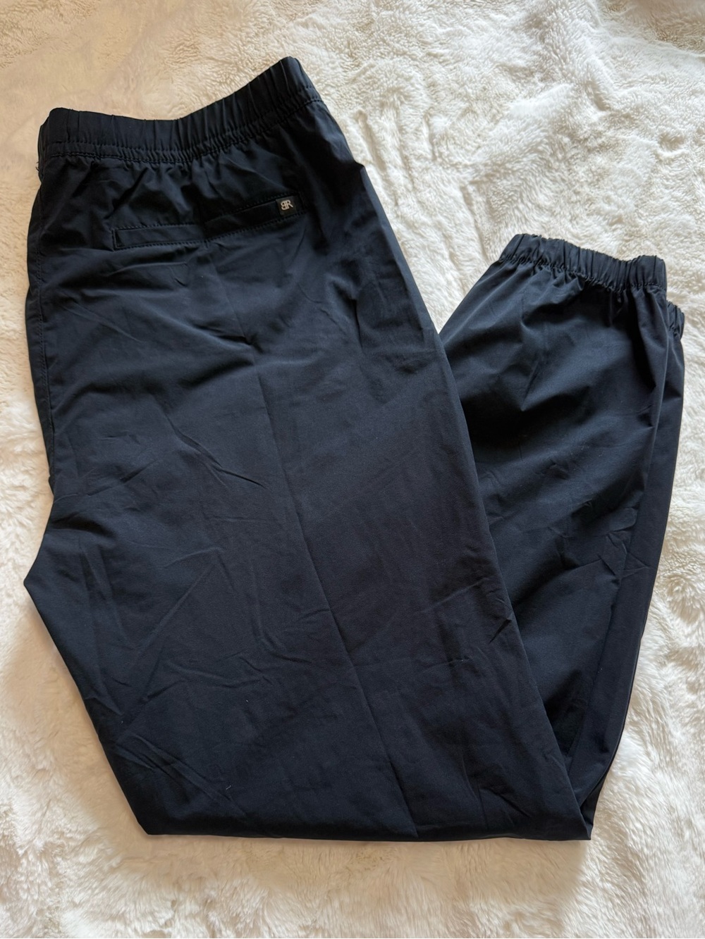 Banana Republic Men's Black Elastic-Waist Jogger Pants